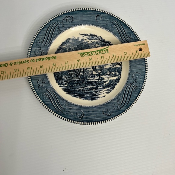 Vintage Currier & Ives Old Grist Mill in blue plate - Picture 3 of 7